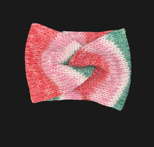 Pink Christmas Ear Warmer Headband- Adult