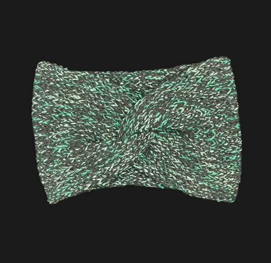 Green and Black Ear Warmer Headband- Adult