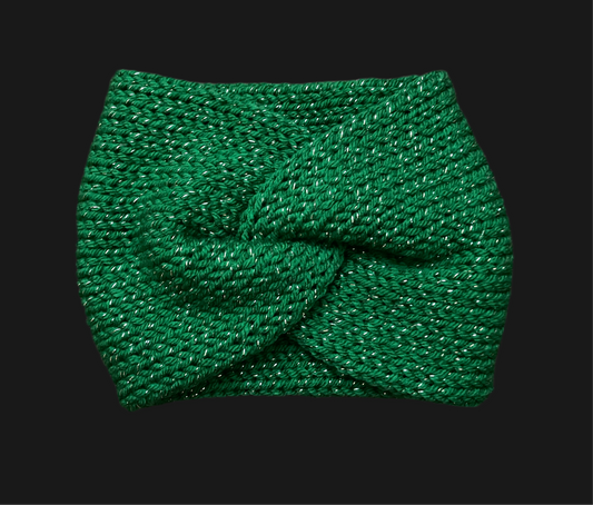 Sparkly Green Ear Warmer Headband- Adult