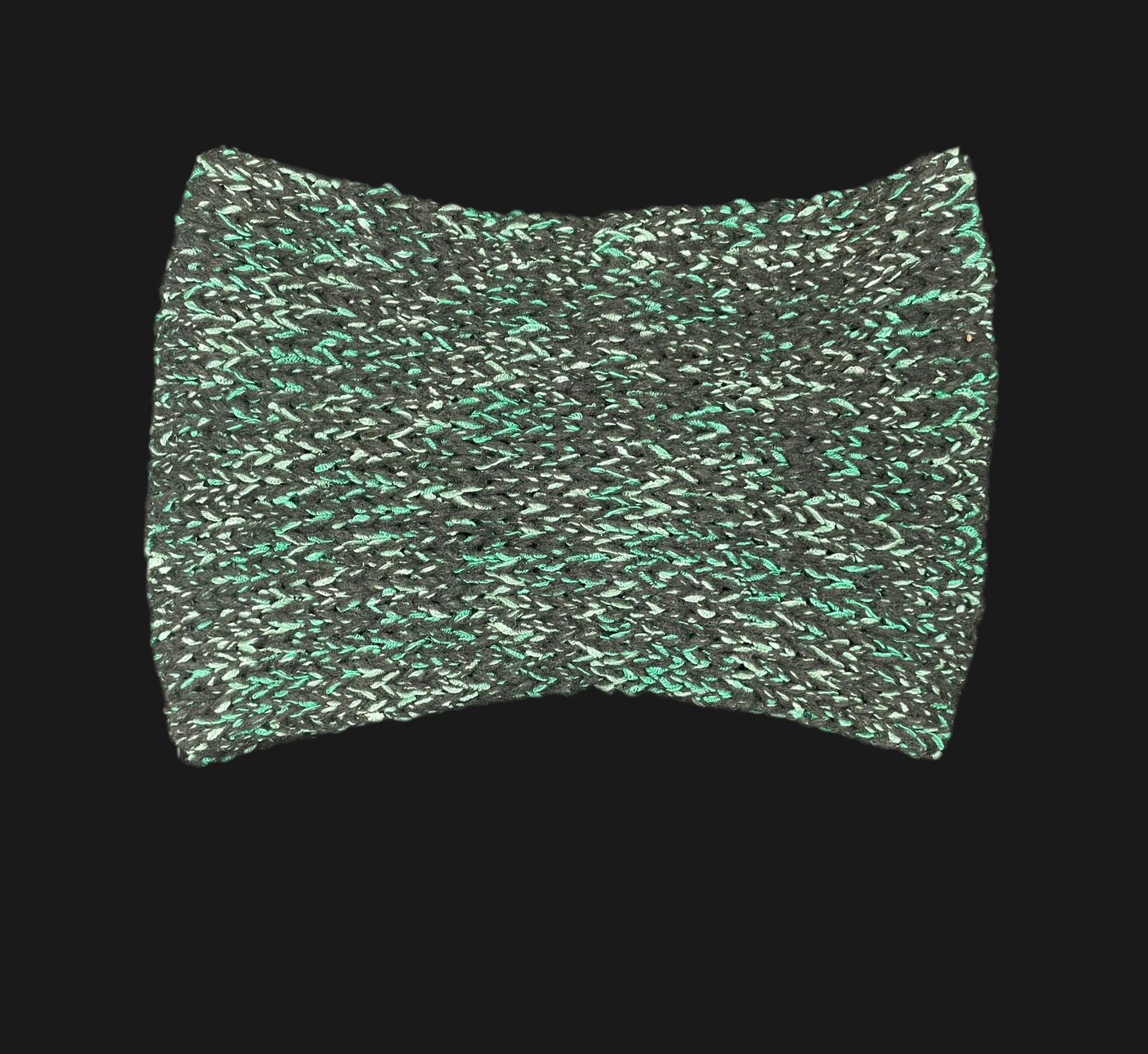 Green and Black Ear Warmer Headband- Adult