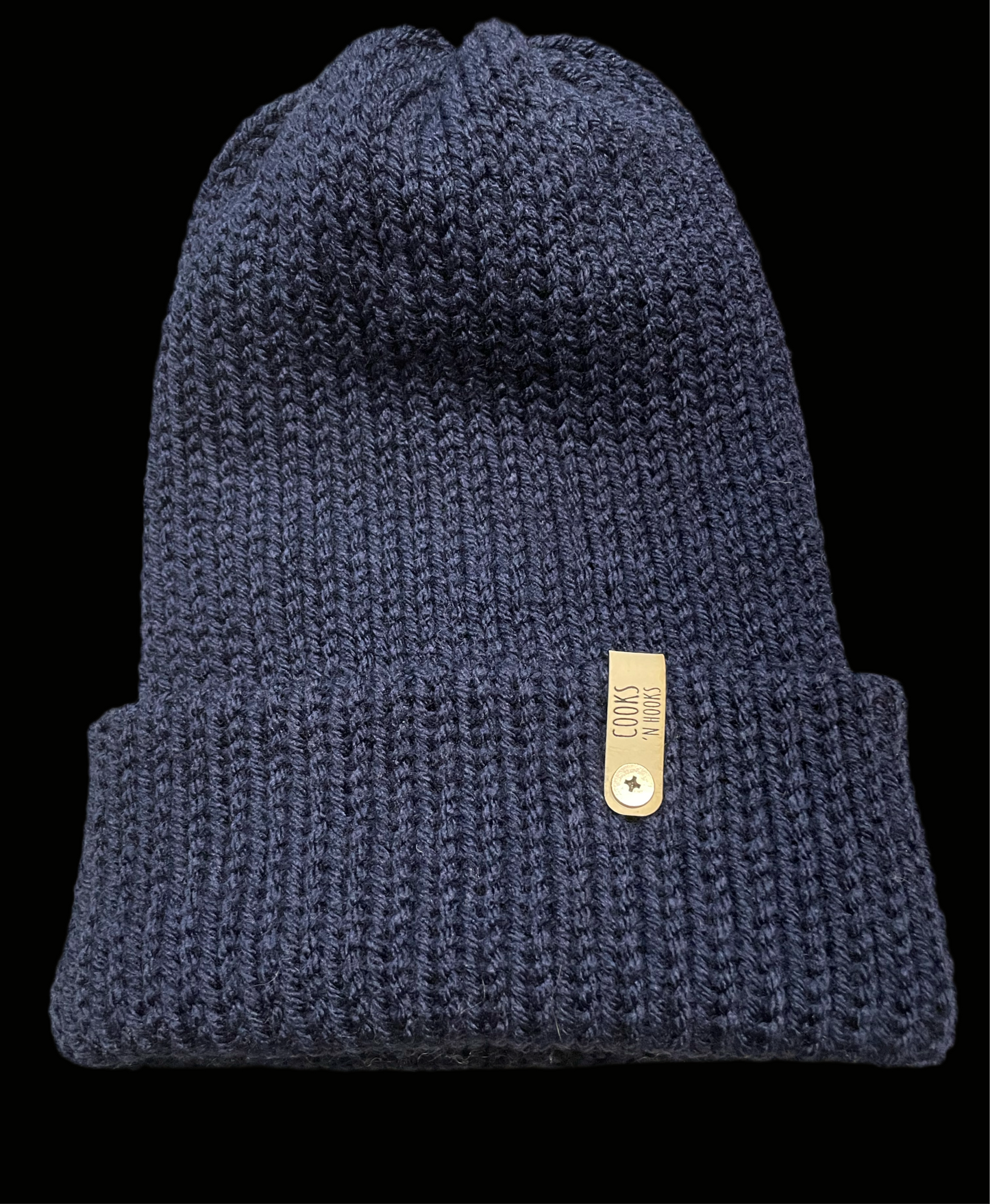 Adult- Silver and Navy Reversible Beanie