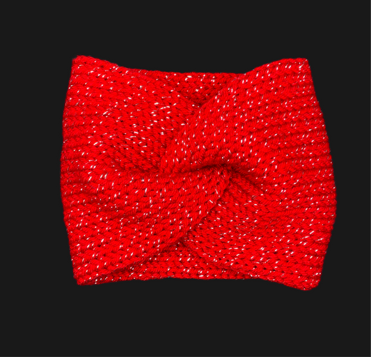 Sparkly Red Ear Warmer Headband- Adult