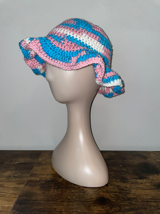 Trans Pride Flag Inspired Bucket Hat